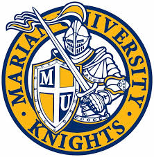 A school logo of Marian University